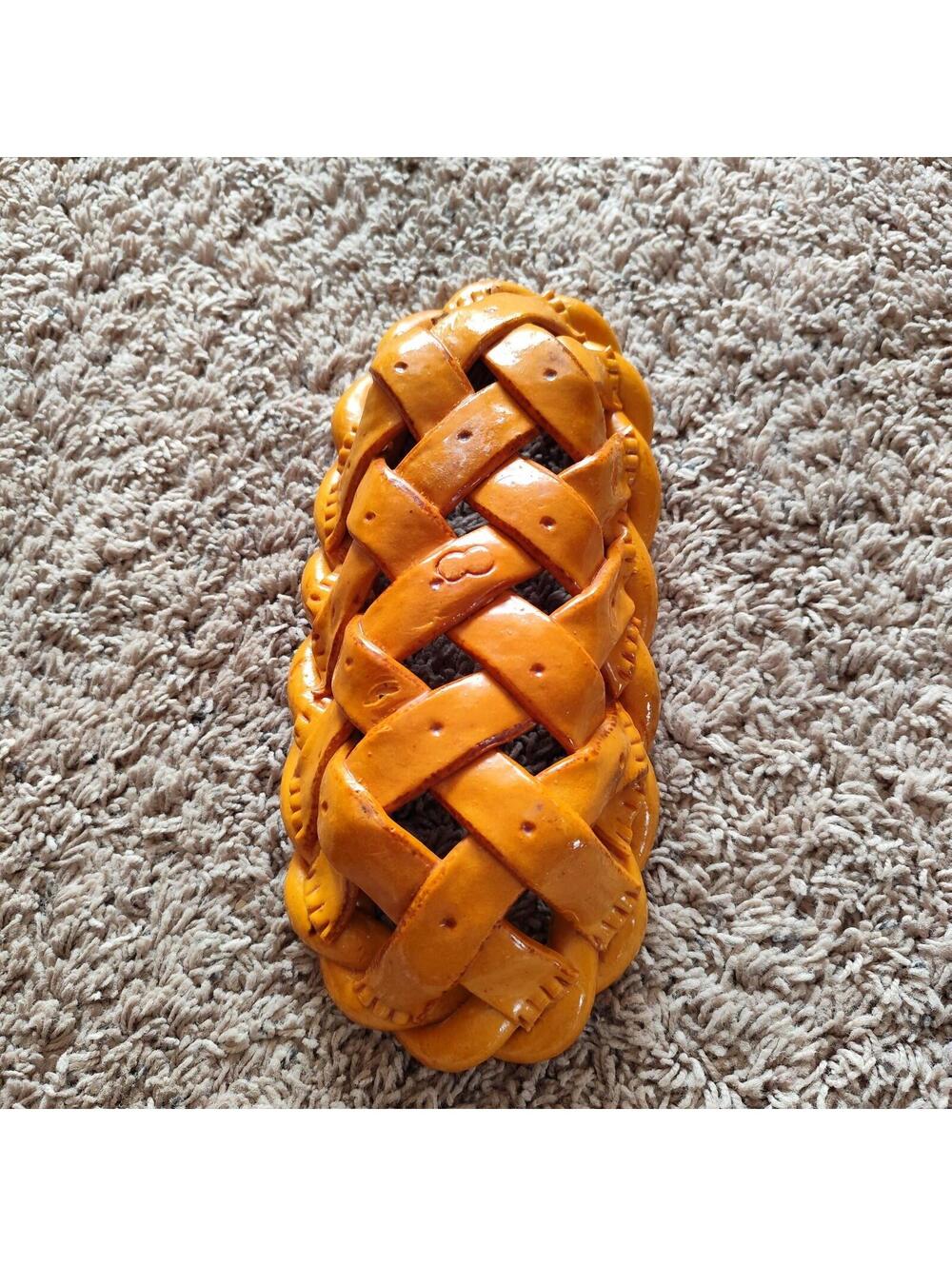 VTG Handmade Woven Braided Real Bread Dough Bread Basket Farmhouse Decor - Picture 8 of 10